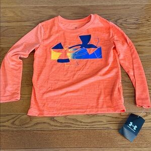 NWT - Under Armour Kids Orange Long Sleeve Shirt - Size 5